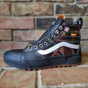 Vans Black and Camouflage High-Top Sneakers